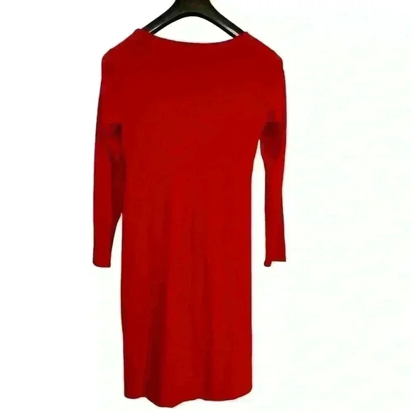 J. Jill Wearever Collection Red Solid Stretch Faux Wrap Dress Size SP Career - Picture 7 of 10